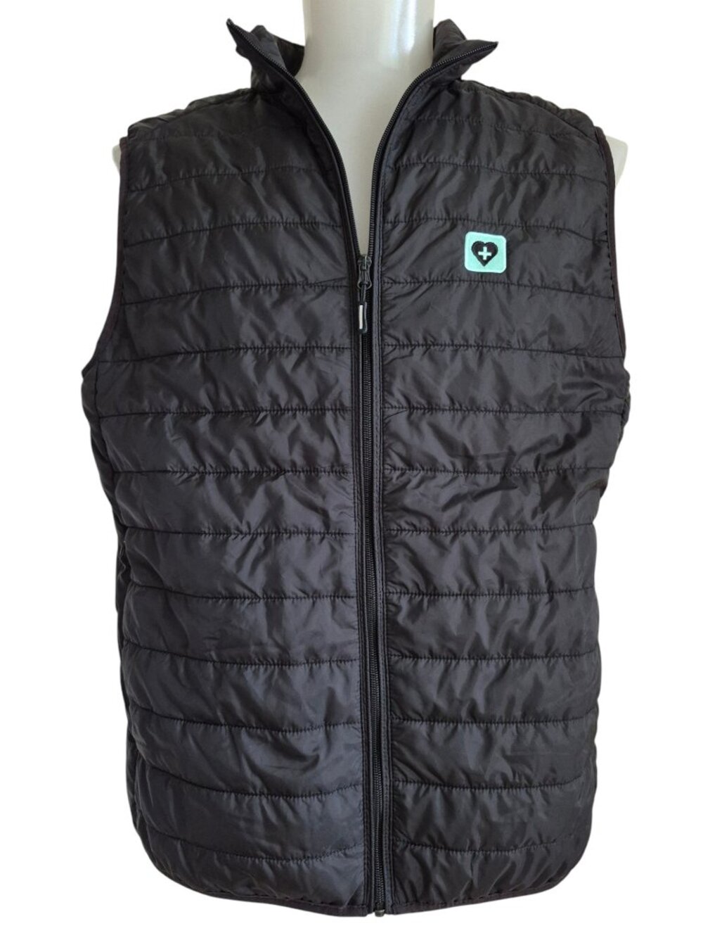 Core365 Black Men's Lightweight Packable Puffer Vest w/ Pouch Size L
